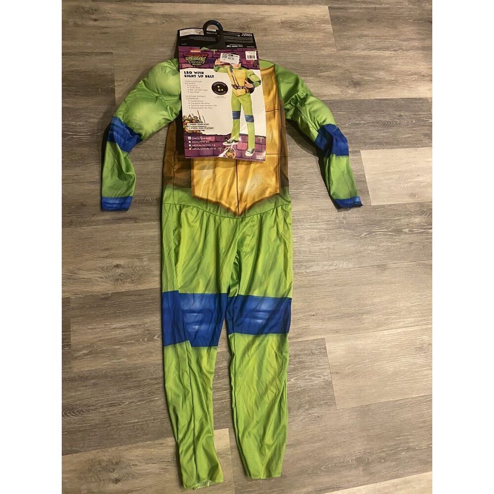 TMNT Ninja Turtle Costume New 10/12 Adaptive Design w Light Up Belt
